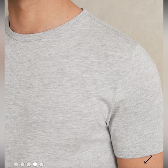 Reiss Bless Cotton Crew Neck T-Shirt in Grey Marl - Picture 3 of 10